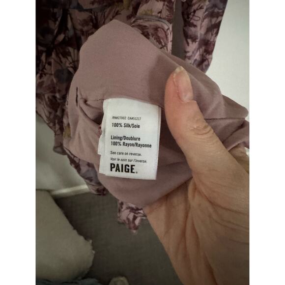 Women’s Paige Tamera Floral Ruffle Long Sleeve
Silk Minidress in Dusty Pink SZ S - Picture 7 of 8